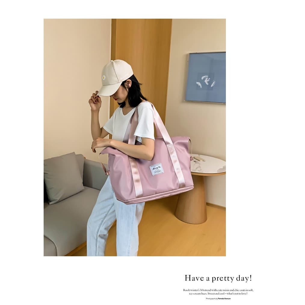 (A186) กระเป๋าเดินทาง ผ้าไนล่อน ใบใหญ่ - 5