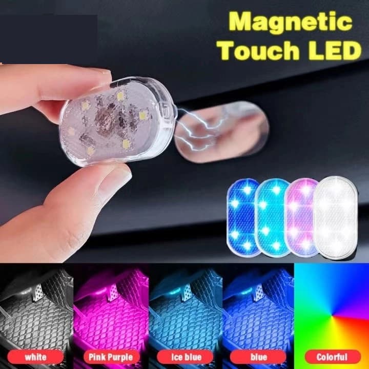 HEXMA  ไฟ LED รถยนต์ แบบไร้สาย BEZ ไฟส่องเท้า ชาร์จ USB ความสว่างสูง ไฟ LED ติดเพดานรถยนต์ ชาร์จไฟได้ ไฟกลางคืน สําหรับต