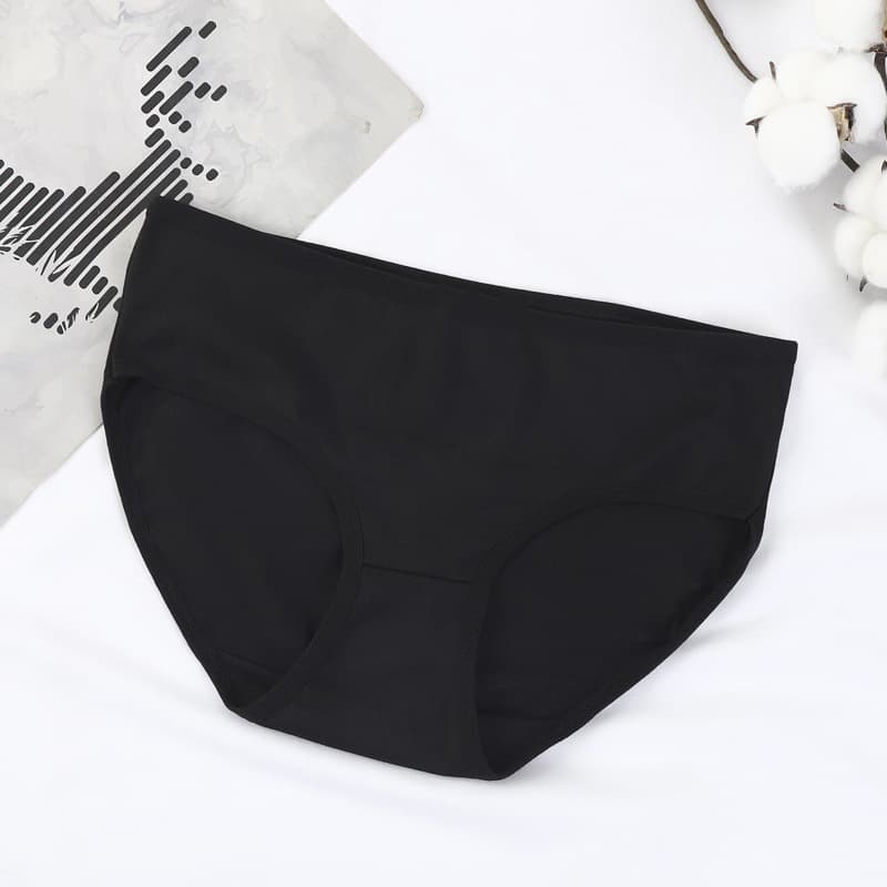 【แพ็ค 10ตัว】กางเกงในผู้หญิง สีดำล้วน ราคาโรงงาน sizeM-3XL เนื้อดีใส่สบาย กางเกงในไซส์ใหญ่ NY023 - 4