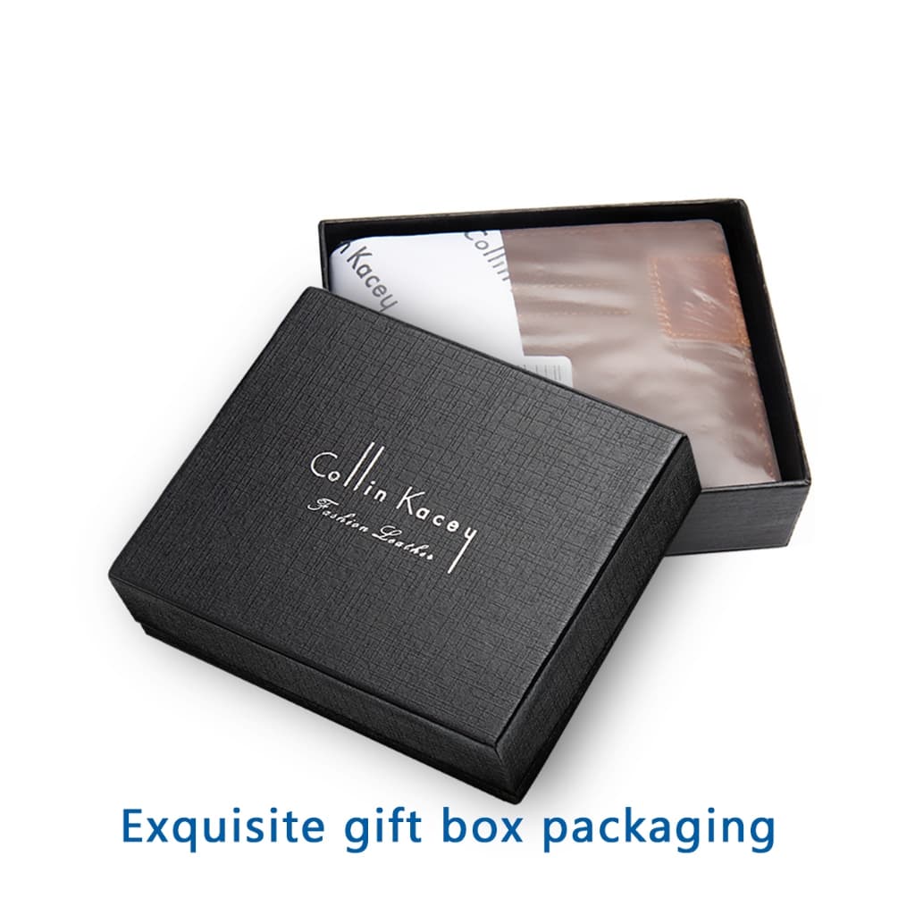 CollinKacey A25 กระเป๋าสตางค์ผู้ชายหนังแท้ใบสั้น กระเป๋าสตางค์แฟชั่นใหม่ มีช่องใส่เหรียญ - 6