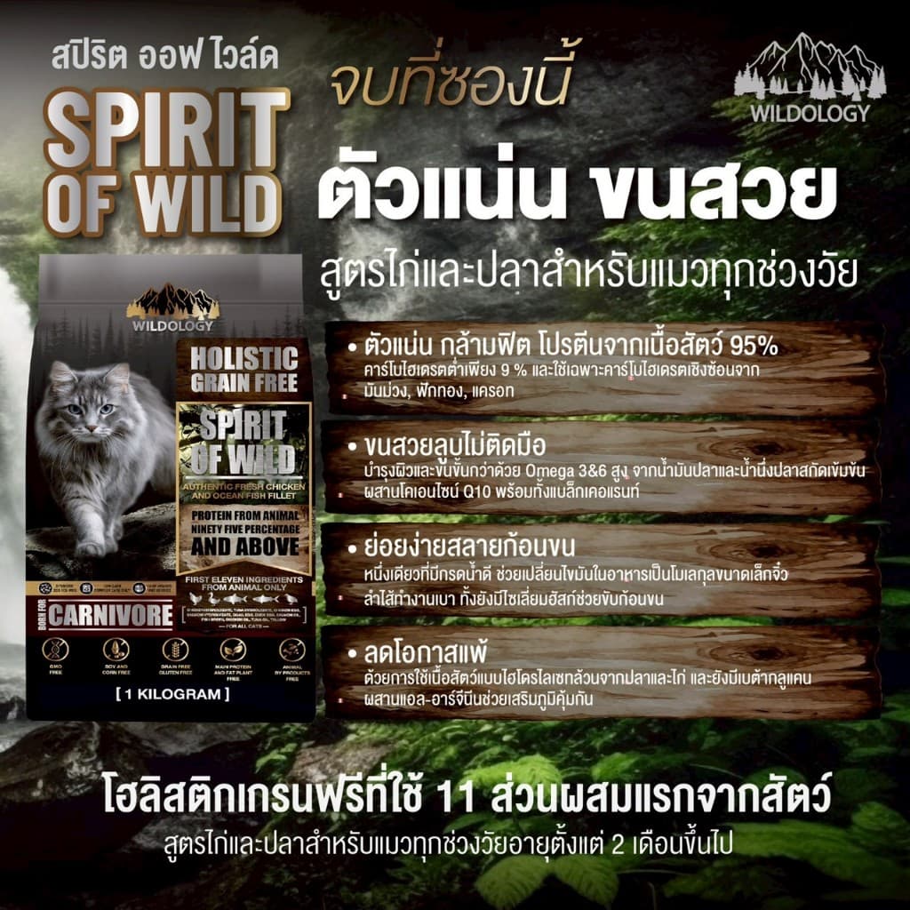 Petheria อาหารแมว เพ็ทเทอเรีย โฮลิสติก-เกรนฟรี ลดการเกินก้อนขน ลดขนร่วง ไม่เค็ม ขนาด 1-1.5 kg - 5