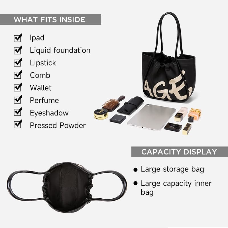 AGEFREE Lumo สำหรับผู้หญิง ไม่จำกัดอายุ กระเป๋าสะพายไหล่ กระเป๋าถือ กระเป๋าโท้ท ความจุขนาดใหญ่ พิมพ์ - 2