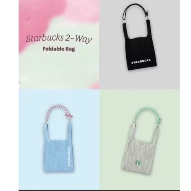 ⭐️กระเป๋าผ้าสตาร์บัคส์ Puffy Bag⭐️ Starbucks Mesh Bag🌟Starbucks Xmas Bags