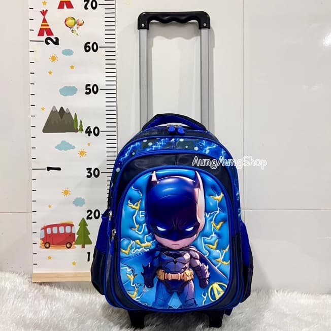 กระเป๋านักเรียน กระเป๋าล้อลาก สะพายได้/ลากได้ หน้านูนเงา 3D (พร้อมส่ง จากไทย) - 6