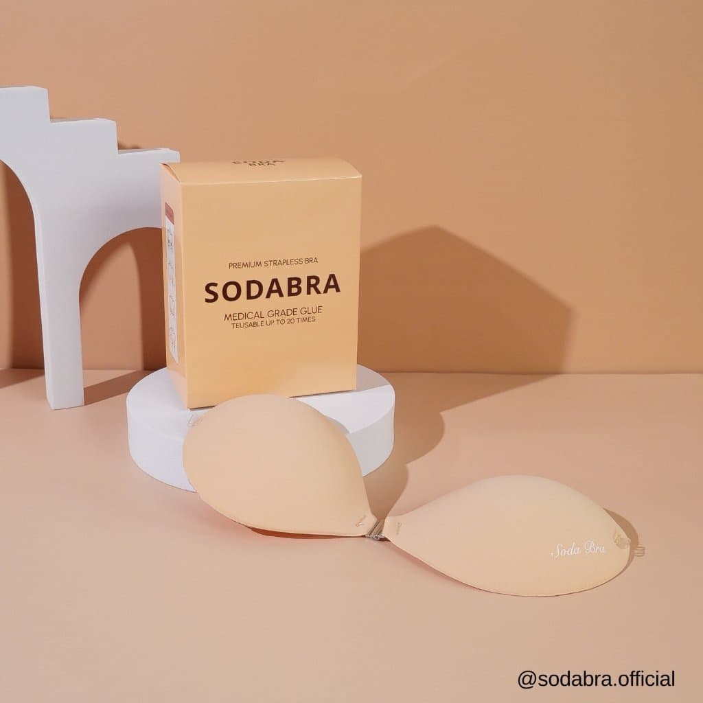 𝐒𝐨𝐝𝐚𝐁𝐫𝐚 บราดูม หนา 3เซน พร้อมแถมสายใส 2 เส้น บราเกาะอก มีกาวซิลิโคน ติดแน่นใส่สบาย รหัสN2 - 4