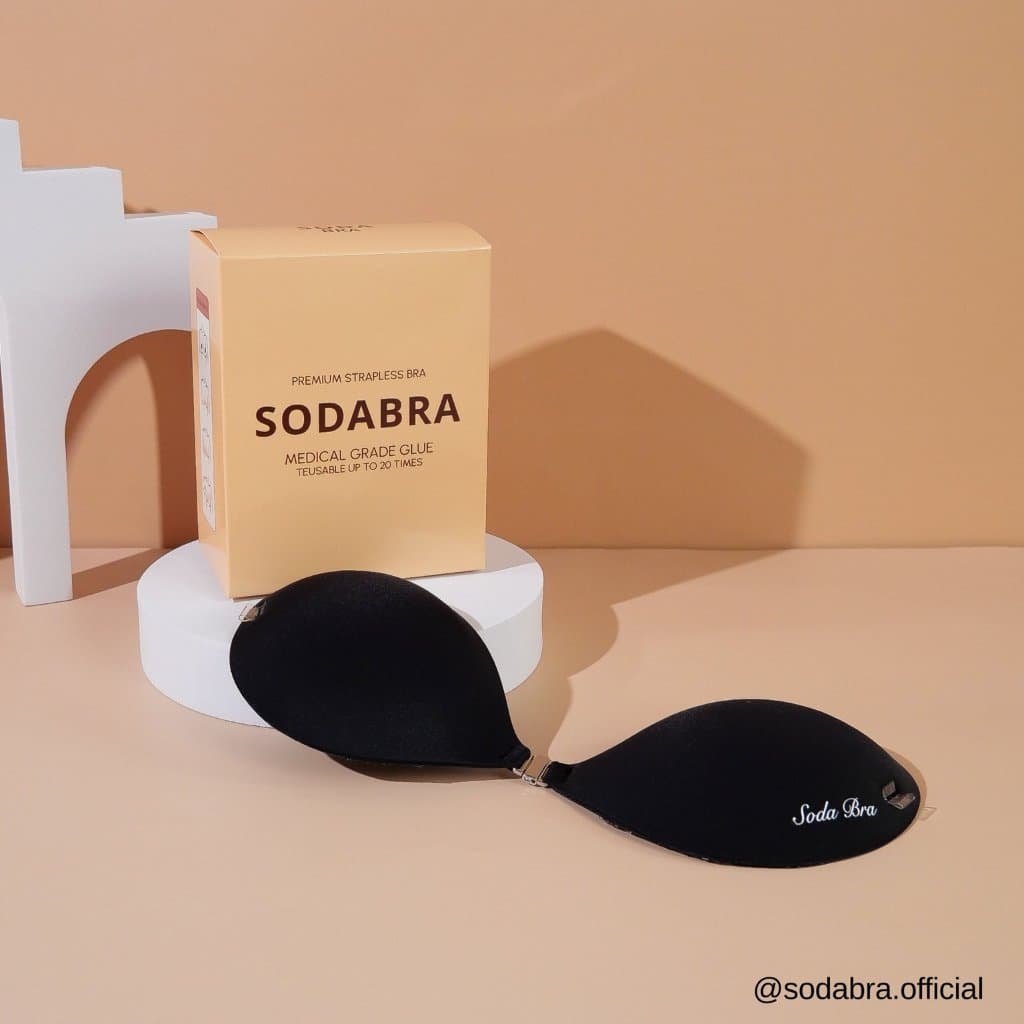 𝐒𝐨𝐝𝐚𝐁𝐫𝐚 บราดูม หนา 3เซน พร้อมแถมสายใส 2 เส้น บราเกาะอก มีกาวซิลิโคน ติดแน่นใส่สบาย รหัสN2 - 5