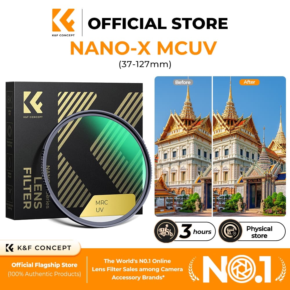 K&F CONCEPT NANO-X ฟิลเตอร์ MCUV ระดับวิชาชีพ คมชัดใสกิ๊ง กันน้ำ กันรอย แจกผ้าทำความสะอาด 3 ผืน
