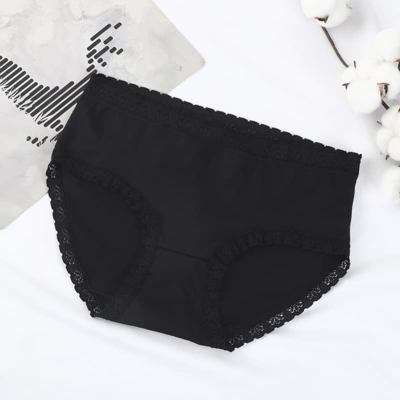 【แพ็ค 10ตัว】กางเกงในผู้หญิง สีดำล้วน ราคาโรงงาน sizeM-3XL เนื้อดีใส่สบาย กางเกงในไซส์ใหญ่ NY023 - 5