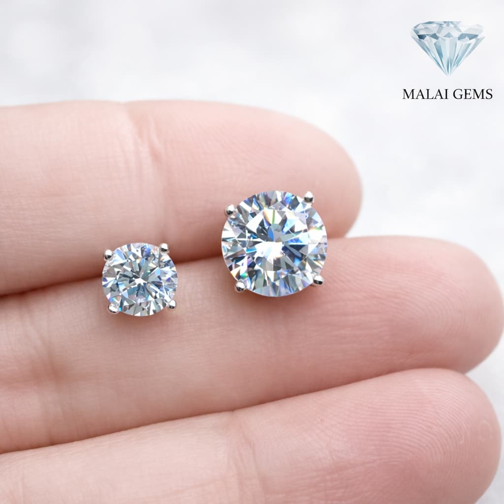 ต่างหูเพชร CZ แท้ แบรนด์ Malai Gems รับประกัน 10 ปีเต็ม ไม่แพ้ ไม่คัน Sensitive earring เกรดการแพทย์ - 3