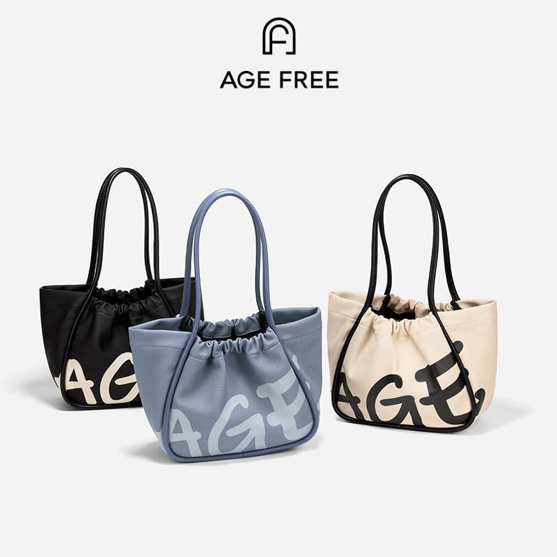 AGEFREE Lumo สำหรับผู้หญิง ไม่จำกัดอายุ กระเป๋าสะพายไหล่ กระเป๋าถือ กระเป๋าโท้ท ความจุขนาดใหญ่ พิมพ์ - 6