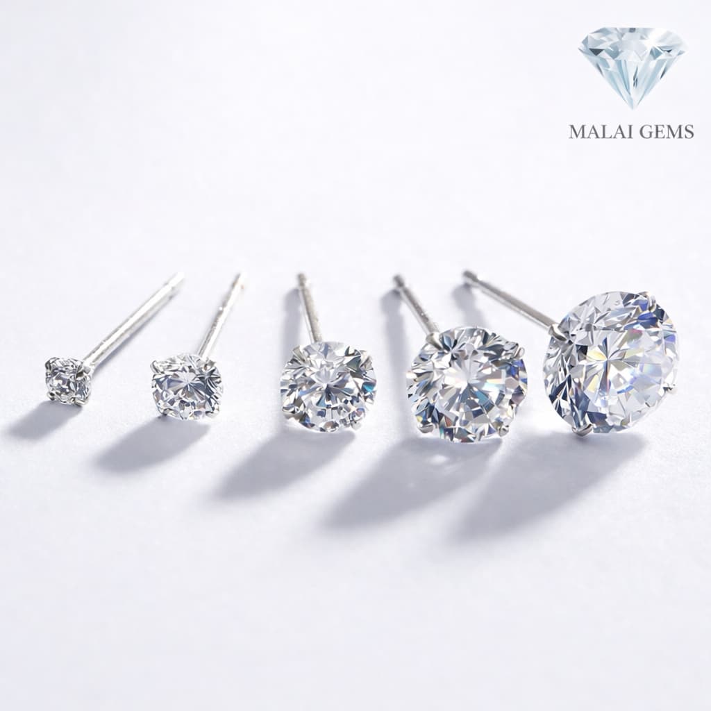 ต่างหูเพชร CZ แท้ แบรนด์ Malai Gems รับประกัน 10 ปีเต็ม ไม่แพ้ ไม่คัน Sensitive earring เกรดการแพทย์