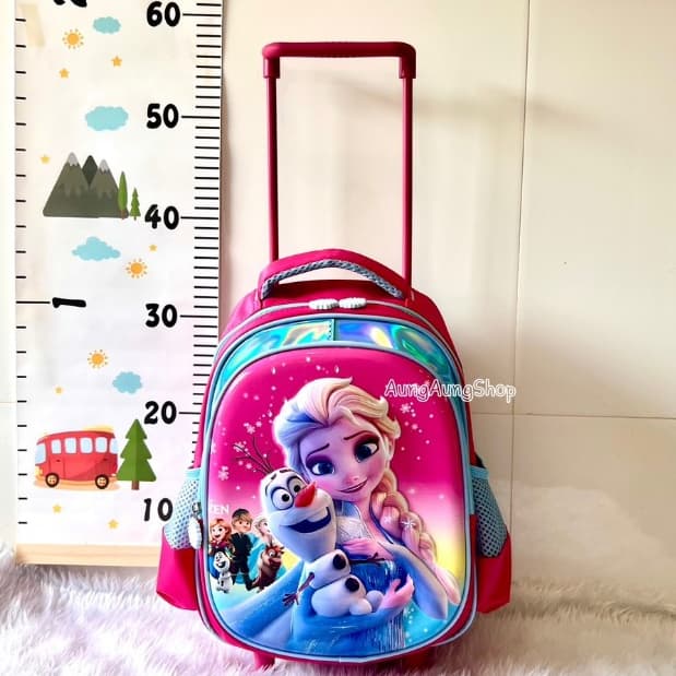 กระเป๋านักเรียน กระเป๋าล้อลาก สะพายได้/ลากได้ หน้านูนเงา 3D (พร้อมส่ง จากไทย) - 3