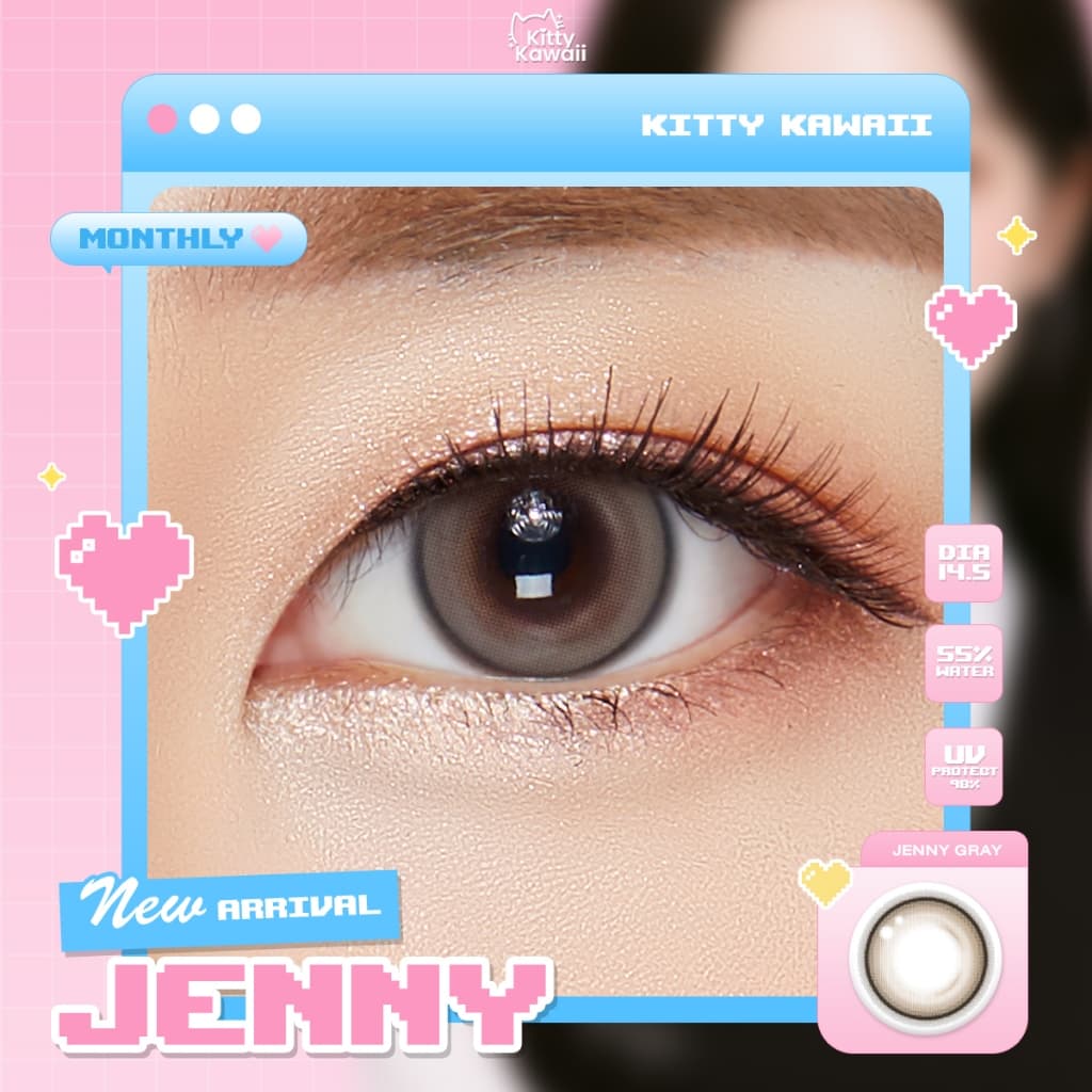Kitty Kawaii Contact Lens : Jenny Brown/Gray/Light Brown - คอนแทคเลนส์รายเดือนคิตตี้ คาวาอิ พัส (VIAL) - 3