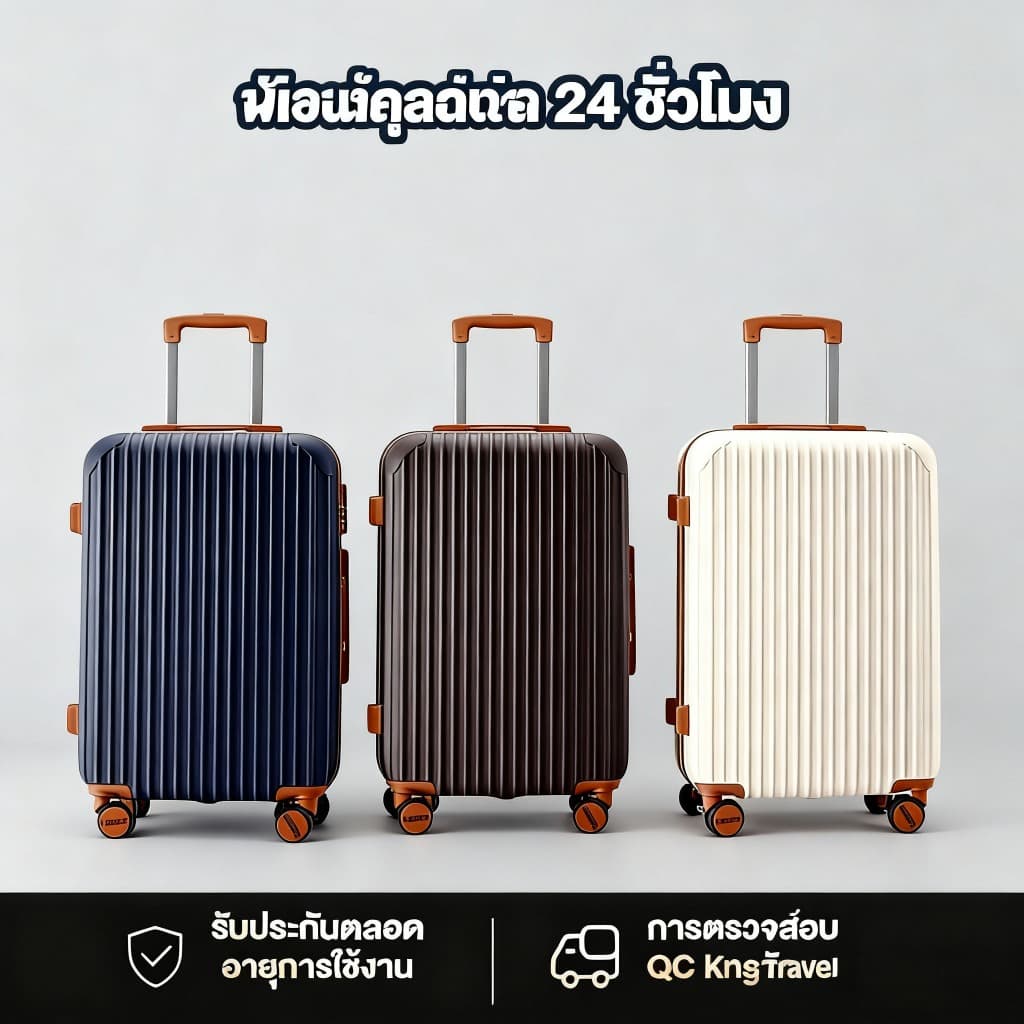 KAMANNI การจับคู่สีใหม่ กระเป๋าเดินทาง 20/24นิ้ว ล็อครหัสผ่าน ล้อหมุน 360 องศา กันน้ำ กระเป๋าเดินทาง