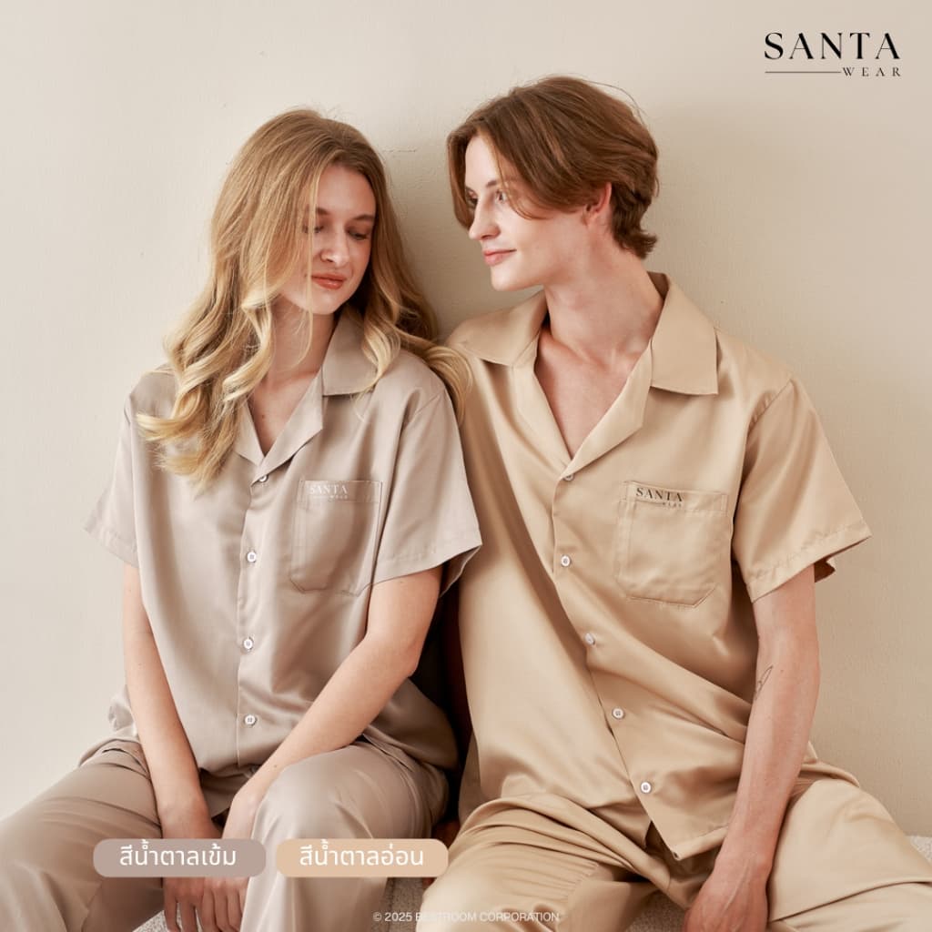 SANTA WEAR ชุดนอน ผ้า Microtech เสื้อแขนสั้น กางเกงขายาว Unisex ใส่ได้ทั้งผู้ชายและผู้หญิง - 3