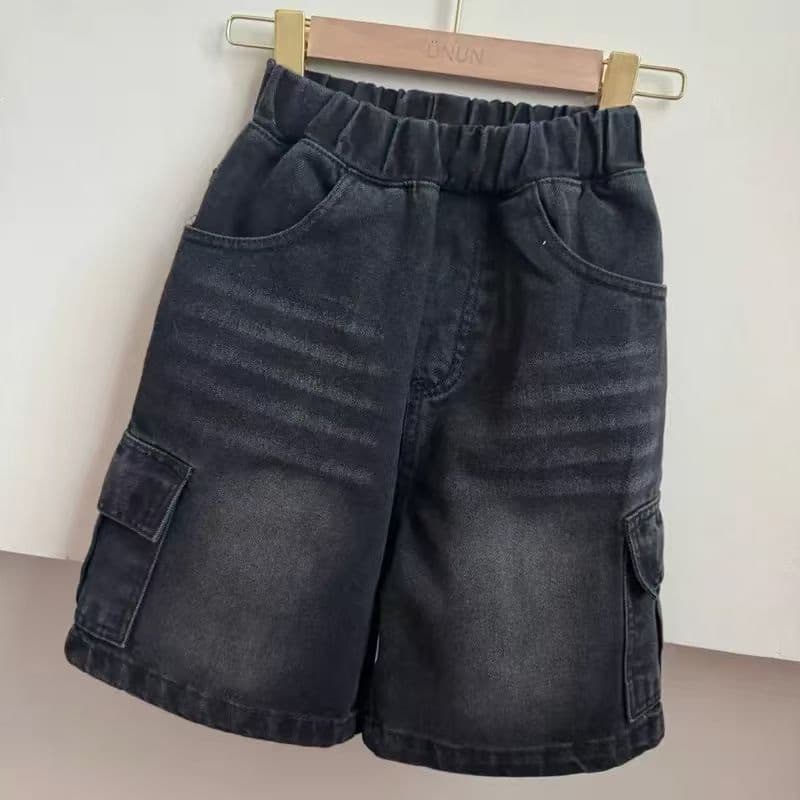 กางเกงยีนส์เด็กชาย กางเกงเด็กขา5ส่วน ทันสมัย ทรงหลวม ขากว้าง รุ่นใหม่ - 4