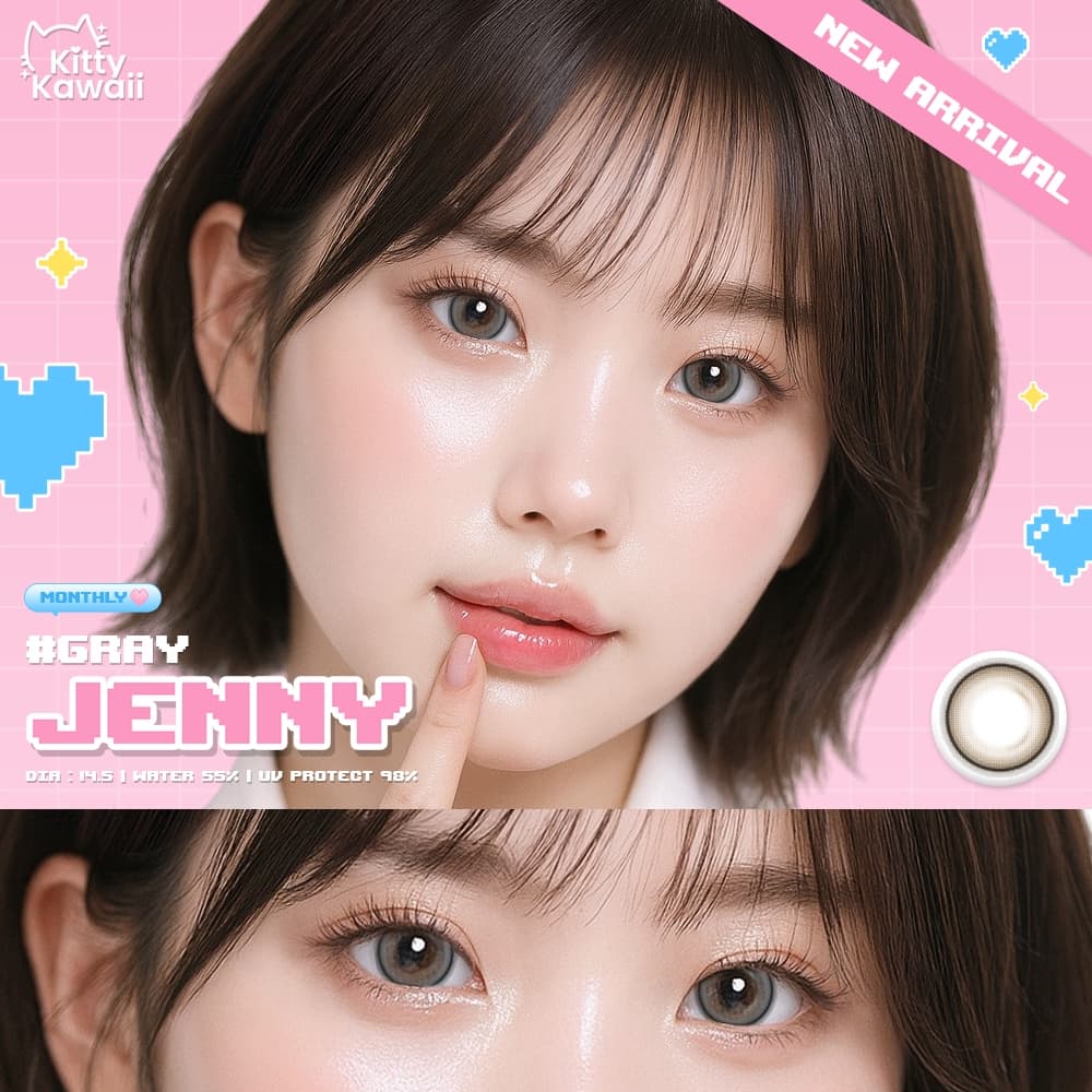 Kitty Kawaii Contact Lens : Jenny Brown/Gray/Light Brown - คอนแทคเลนส์รายเดือนคิตตี้ คาวาอิ พัส (VIAL) - 2