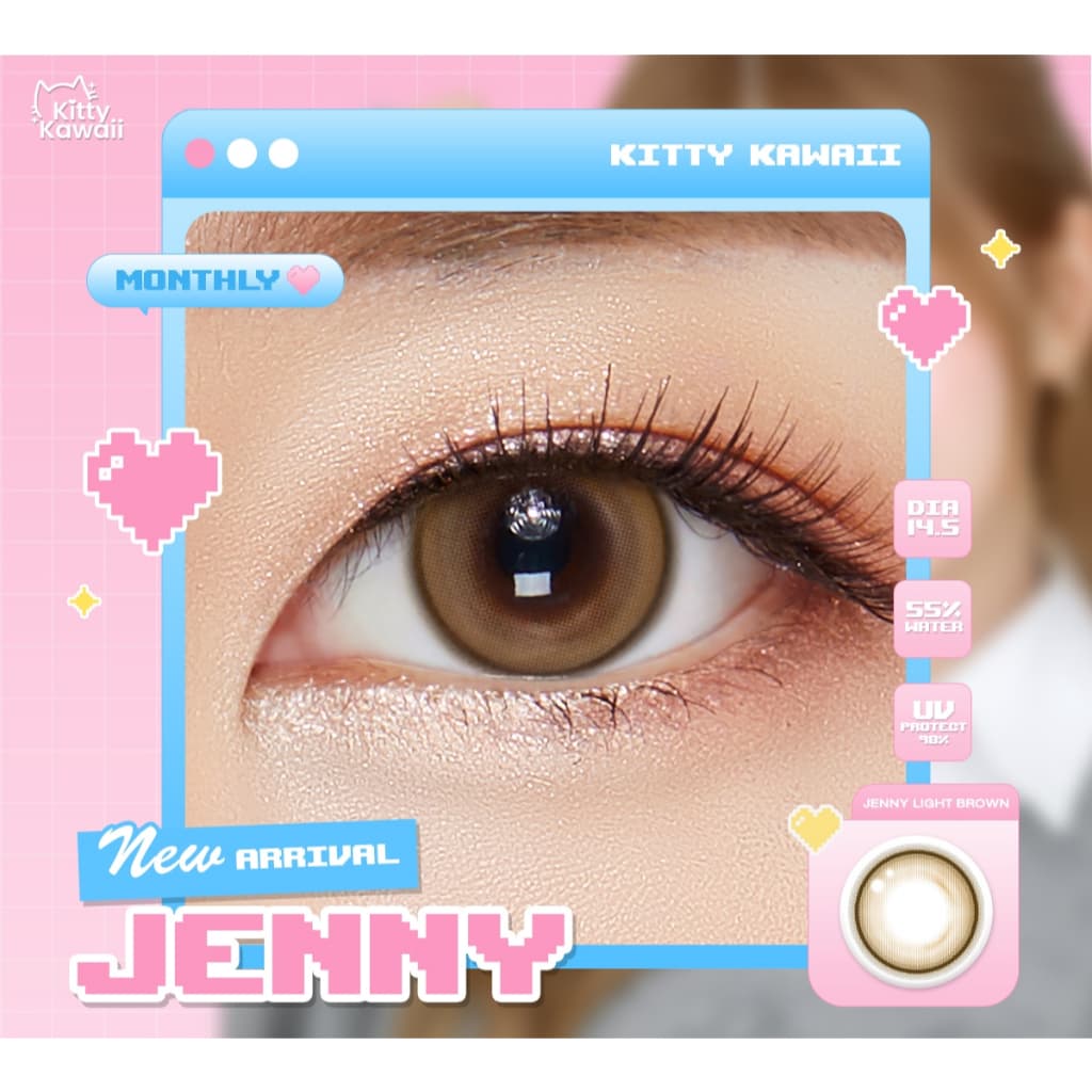 Kitty Kawaii Contact Lens : Jenny Brown/Gray/Light Brown - คอนแทคเลนส์รายเดือนคิตตี้ คาวาอิ พัส (VIAL) - 5