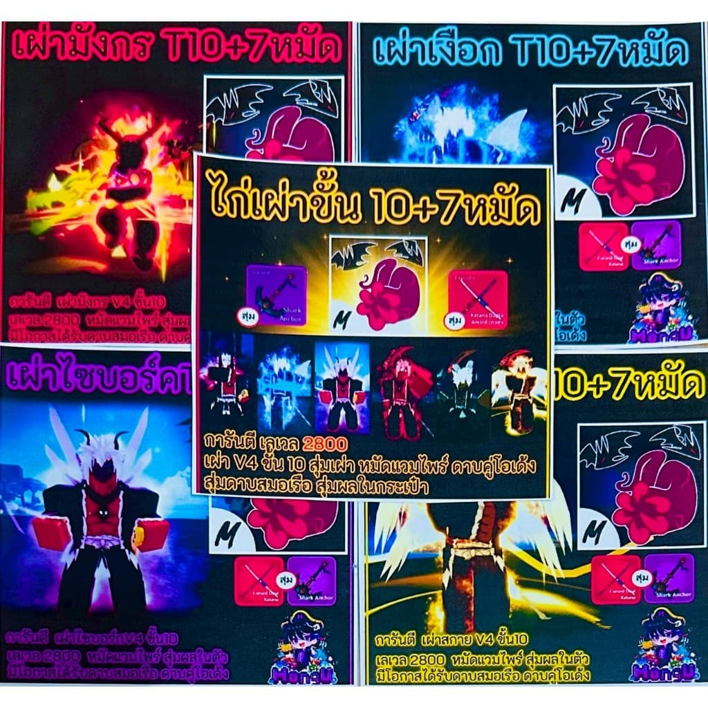 ไก่ตันเผ่าV4เทียร์10 7หมัด Bloxfruits แบบเลือกได้ - 2
