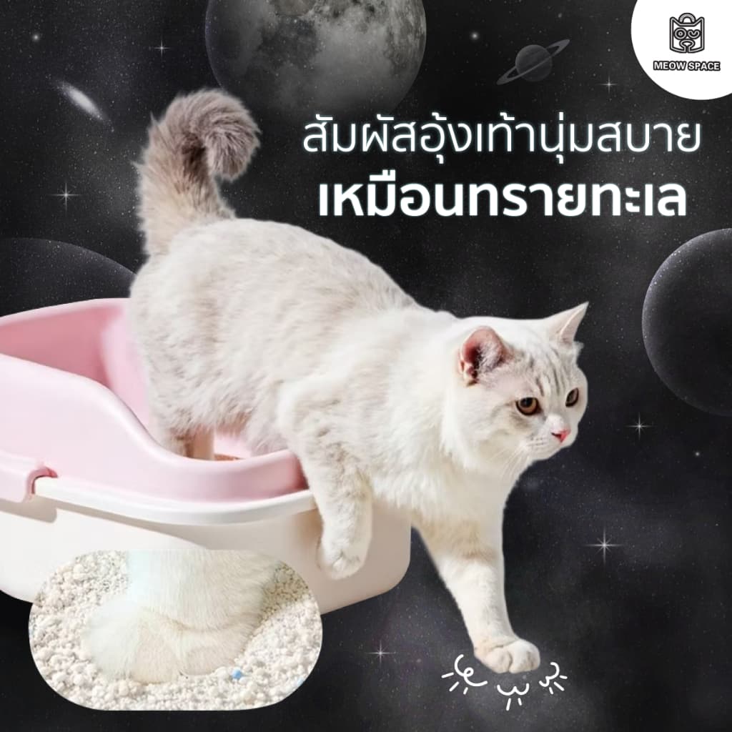 ทรายแมวมันสำปะหลังMEOW SPACE 1.25กิโล ทรายแมวไร้ฝุ่น จับก้อนทันที ไม่ติดกะบะทราย - 3