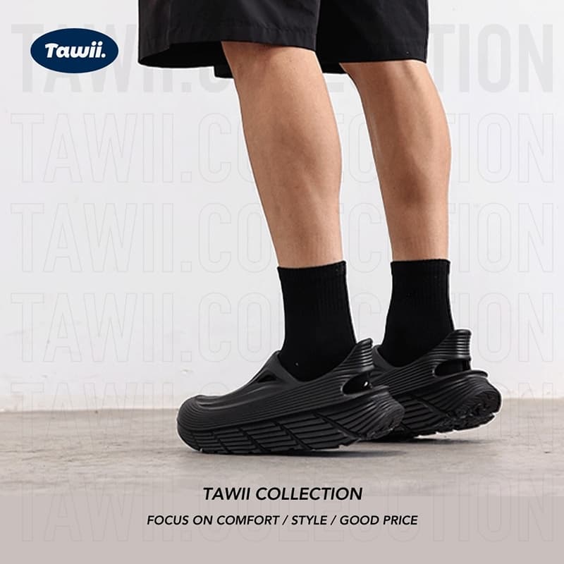 Tawii. รองเท้าแตะ รองเท้าแตะลําลอง กันลื่น UNISEX วัสดุ EVA กลางแจ้ง รองเท้าหัวโต ส้นหนา 5 ซม - 2